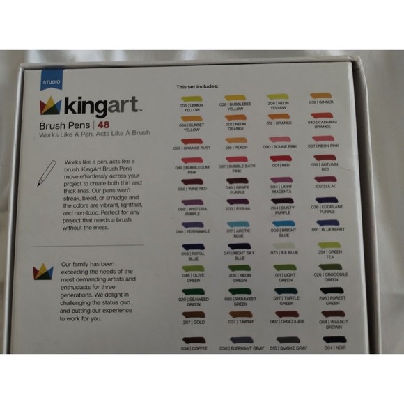 Kingart Pro Coloring Brush Pens Vivid Color Flexible Nylon Tip Artist Quality 48 - Picture 6 of 6